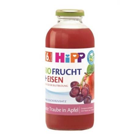 HiPP BIO Jablko a červené hrozno + železo ovocný nektár 500 ml