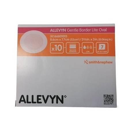 ALLEVYN Gentle Border Lite Oval Krytie na rany adhezívne penové krytie 8,6 x 7,7 cm 10 ks