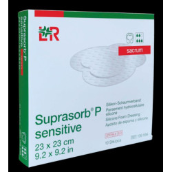 SUPRASORB P SENSITIVE silikónový penový obväz sakrálny (23x23 cm) 10 ks
