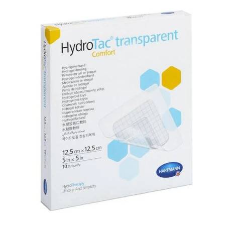 HydroTac transparent Comfort Krytie na rany hydrogélový obväz 12,5 x 12,5 cm 10 ks