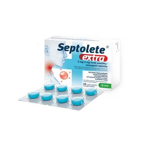 SEPTOLETE extra eukalyptus 3 mg/1 mg tvrdé pastilky 16 ks