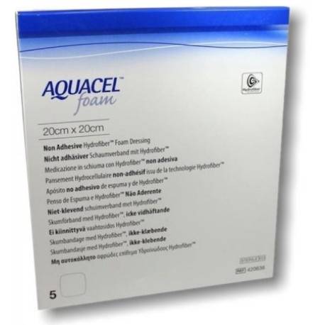 AQUACEL Foam neadhezívne penové krytie 20 x 20 cm 5 ks