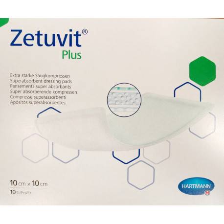 ZETUVIT Plus kompres nasiakavý sterilný 10 x 10 cm 10 ks