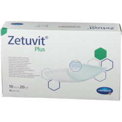 ZETUVIT Plus kompres nasiakavý sterilný 10 x 20 cm 10 ks
