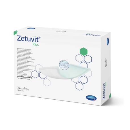 ZETUVIT Plus kompres nasiakavý sterilný 20 x 25 cm 10 ks