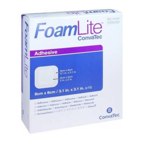 ConvaTec Foam Lite penové krytie na rany adhezívne silikónové 8 x 8 cm 10 ks