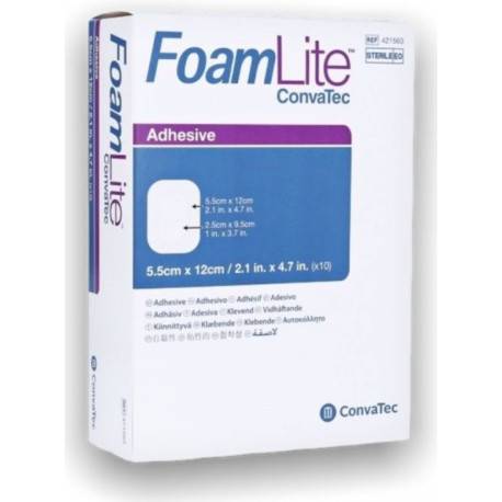 ConvaTec Foam Lite penové krytie na rany adhezívne silikónové 5,5 x 12 cm 10 ks