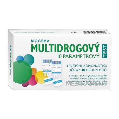 BIOGEMA MULTIDROGOVÝ TEST 10 PARAMETROVÝ na rýchlu diagnostiku 10 drog v moči 1x2 ks