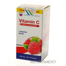 Dobré z SK Vitamín C 200 mg príchuť MALINA tbl 60+10 70 ks