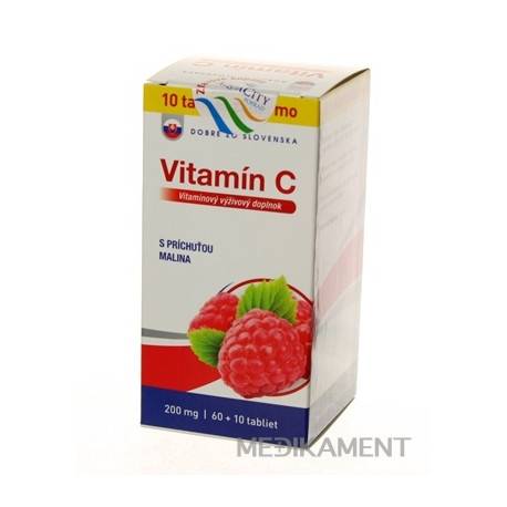 Dobré z SK Vitamín C 200 mg príchuť MALINA tbl 60+10 70 ks