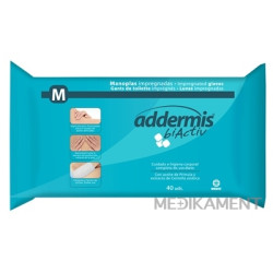 Addermis biActiv M Vlhčené rukavice jednorazové, s pupalkovým olejom 1x40 ks