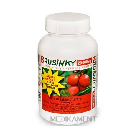 NATURVITA BRUSNICE 20 000 mg tablety 70 ks