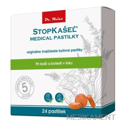 STOPKAŠEĽ Medical PASTILKY pri kašli a bolesti v krku 24 ks