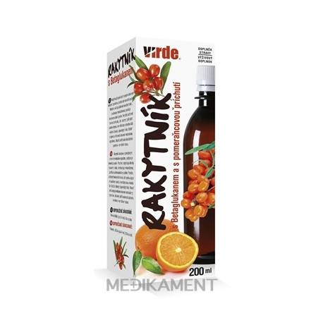 VIRDE RAKYTNÍK SIRUP s betaglukánom, pomarančová príchuť 200 ml