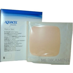 AQUACEL Foam Hydrofiber krytie na rany neadhezívne penové 15 x 15 cm 5 ks