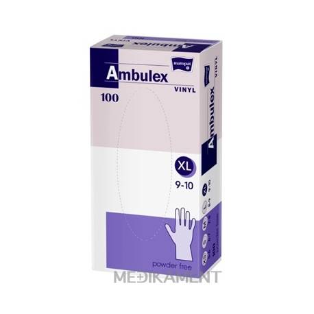 Ambulex rukavice VINYLOVÉ veľ. XL nesterilné nepudrované 100 ks