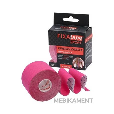 FIXAtape SPORT STANDARD KINESIOLOGY elastická tejpovacia páska ružová 5 cm x 5 m 1 ks