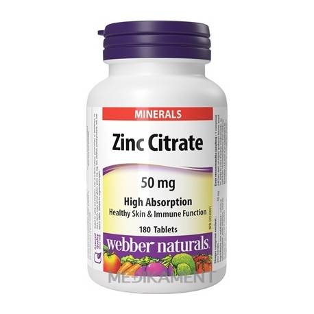 Webber Naturals Zinok 50 mg tablety 180 ks