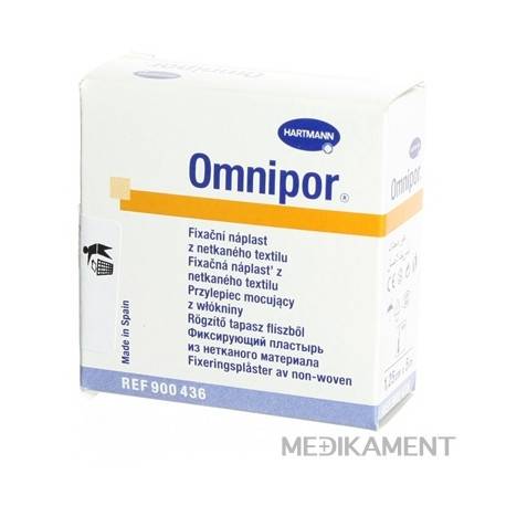 OMNIPOR náplasť fixačná z bieleho netkaného textilu 1,25 cm x 5 m 1 ks