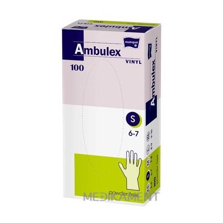 Ambulex rukavice VINYLOVÉ veľ. S nesterilné nepúdrované 100 ks