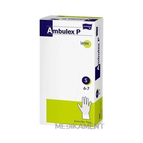 Ambulex P rukavice LATEXOVÉ potiahnuté polymérom veľ. S nesterilné nepúdrované 100 ks