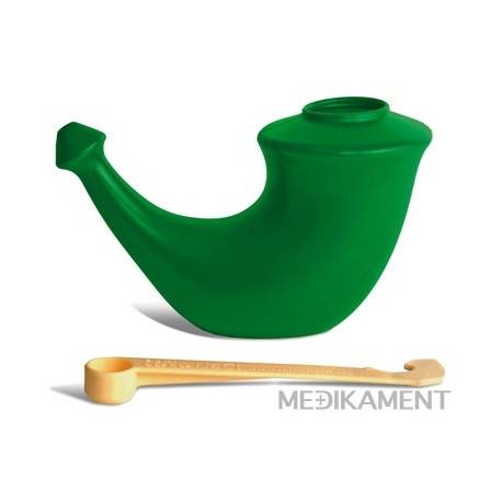 RHINO HORN Konvička na výplach nosa zelená, s odmerkou na soľ (7090001498381) 1x1 ks