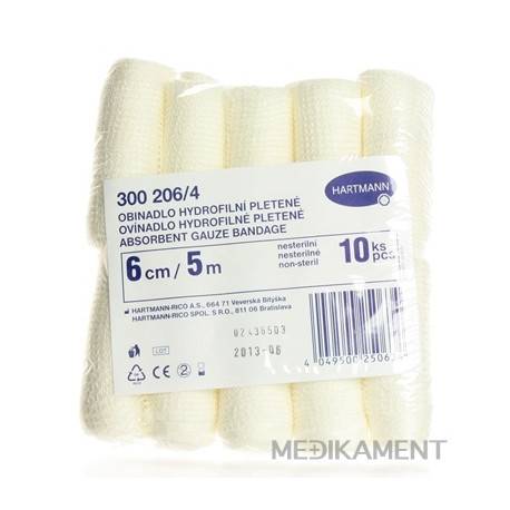 Ovínadlo hydrofilné pletené nesterilné 6 cm x 5 m 10 ks
