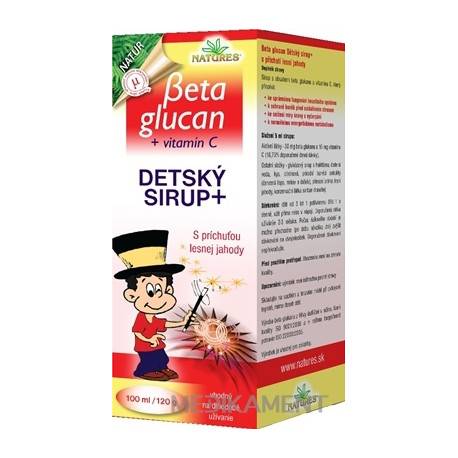 NATURES BETA GLUCAN DETSKY SIRUP+ s príchuťou lesnej jahody 100 ml
