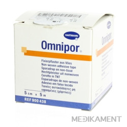 OMNIPOR náplasť fixačná z bieleho netkaného textilu 5 cm x 5 m 1 ks