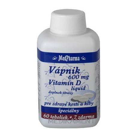 MedPharma VÁPNIK 600 mg + Vitamín D kapsuly 67 ks