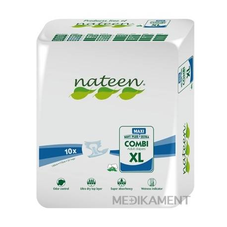 nateen COMBI MAXI XL plienky inkontinenčné obvod bokov 130-175 cm savosť 3900 ml 10 ks