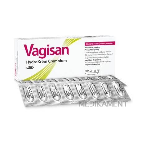 Vagisan HydroKrém Cremolum vaginálne čapíky 1x16 ks