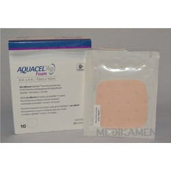 AQUACEL Ag foam Hydrofiber krytie na rany neadhezívne so striebrom 10 x 10 cm 10 ks