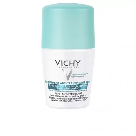VICHY DEO ANTI-TRANSPIRANT 48H roll-on nezanecháva stopy na oblečení 50 ml
