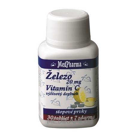 MedPharma ŽELEZO 20MG + Vit. C tablety 37 ks