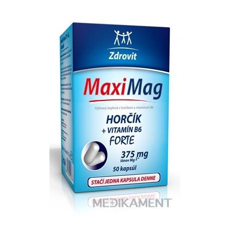 ZDROVIT MaxiMag HORČÍK FORTE (375 mg) + VITAMÍN B6 kapsuly 50 ks