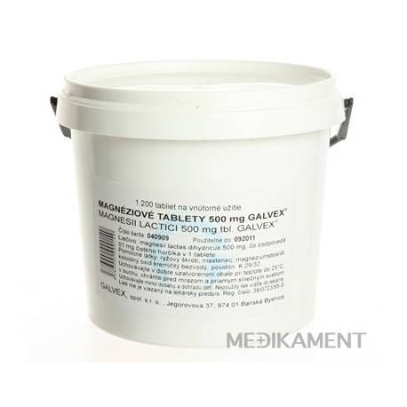 Galvex MAGNESII LACTAS 500 mg Magnéziové tablety 1200 ks