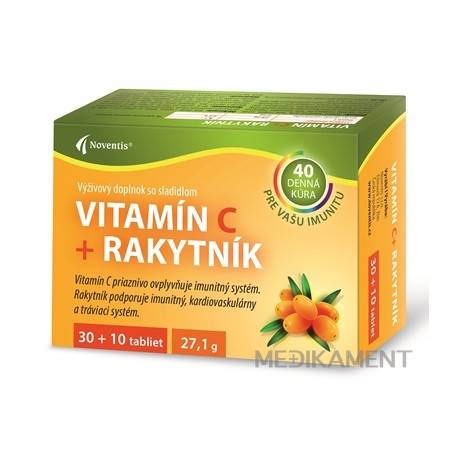 Noventis Vitamín C + Rakytník tablety 40 ks