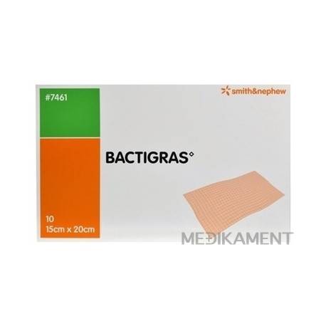BACTIGRAS Krytie na rany 15 x 20 cm antiseptické tylové krytie 10 ks