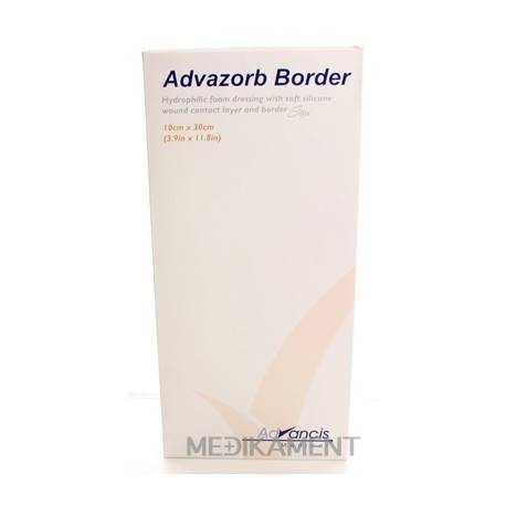 ADVAZORB BORDER krytie na rany samopriľnavé atraumatické 10 x 30 cm 10 ks