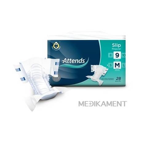 ATTENDS Slip Regular 9 M plienkové nohavičky savosť 2499 ml obvod bokov 80-110 cm 28 ks