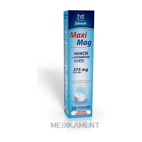 ZDROVIT MaxiMag HORČÍK FORTE (375 mg) + VITAMÍN B6 šumivé tablety 20 ks