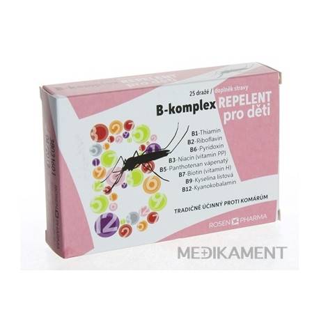 RosenPharma B - komplex REPELENT pre deti dražé 25 ks