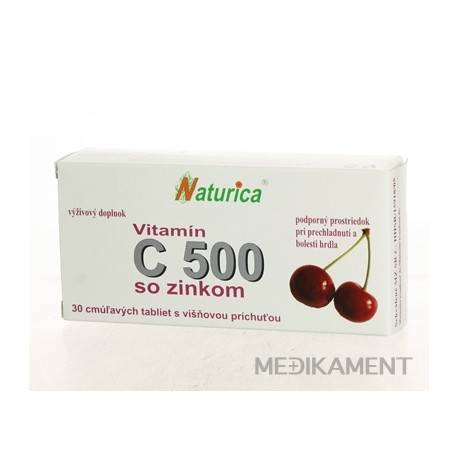 Naturica VITAMÍN C 500 mg so zinkom cmúľacie tablety 30 ks