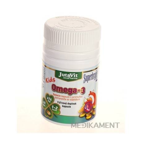 JutaVit Omega-3 Kids žuvacie kapsuly s príchuťou pomaranča 45 ks