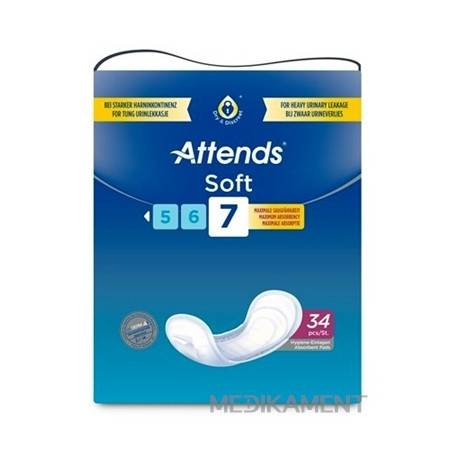 ATTENDS Soft 7 vkladacie plienky, savosť 1499 ml, 1x34 ks