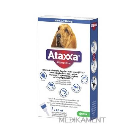 Ataxxa 2000 mg/400 mg (psy nad 25 kg) sol 4 ml