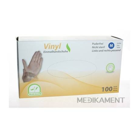 Medi-Inn Rukavice vinylové veľ. M nepudrované, 1x100 ks