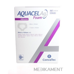 AQUACEL Ag Foam adhez. penové krytie so striebrom so silikónovým okrajom 16,9 x 20 cm 5 ks