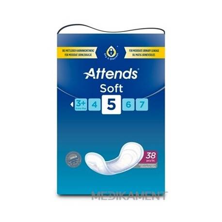ATTENDS Soft 5 vkladacie plienky, savosť 1100 ml 38 ks